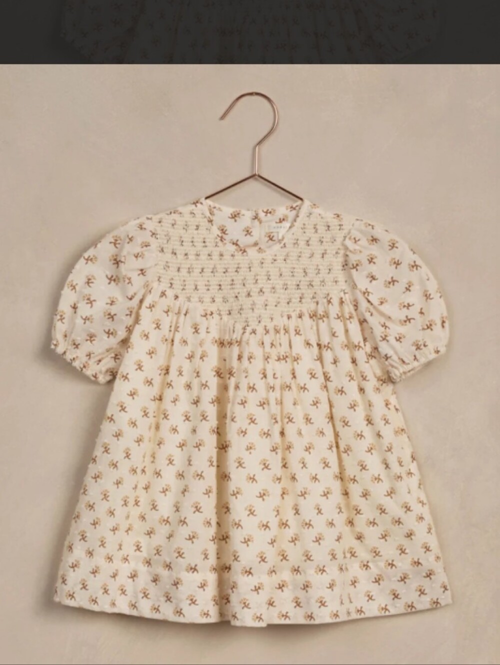 Noralee NWT Cream Floral Smocked Puff-Sleeve Kids Dress